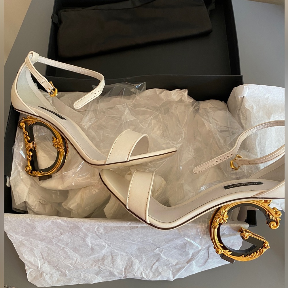 Dolce and Gabbana Keira Sandal Logo Heel